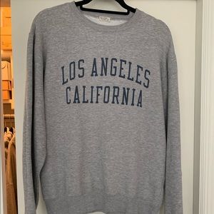 grey brandy melville los angeles california crew neck sweatshirt